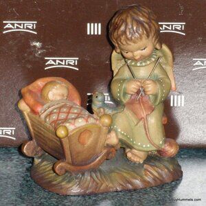 Anri Ferrandiz "Rock A Bye" Prototype Angel Wings Italy 3" Signed Wood Carving